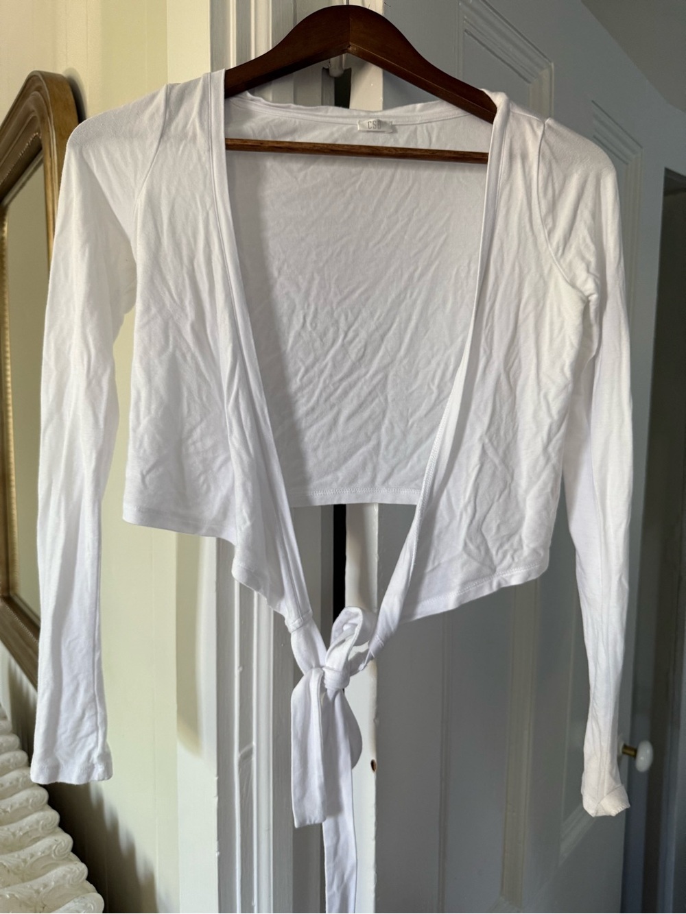 CSB Ballet Wrap Top in White - Picture 2 of 6